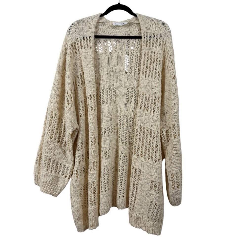 Bucket List Oversized Open Front Knit Cardigan L … - image 2